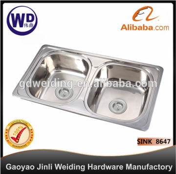 Stainless Steel Kitchen Bar Sink Topmount Double Bowl Water Tank kitchen sink strainer Sink-8647