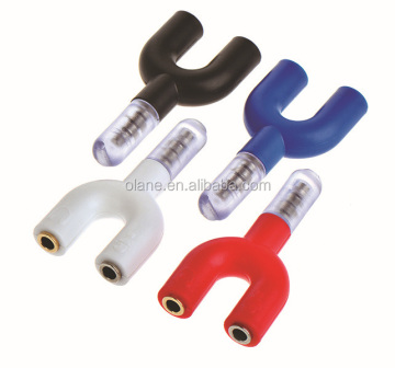U Shape 3.5mm Male Plug to Dual Female Socket Audio Adapter Headphone Splitter