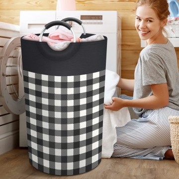 Beg Penyimpanan Pakaian Lipat Kapasiti Besar - Keranjang hamper dobi dengan pemegang aluminium
