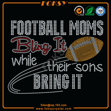 Football Moms iron on crystal appliques