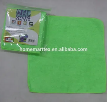 80%polyester 20% polyamide microfiber towel absorbed towel in color paper packing green color clean cloth