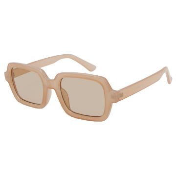 Retro 90s Nude Rectangle Sunglasses Women Trendy Chunky