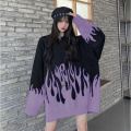 Women Sweater Long Sleeve Flame Bat Sleeve