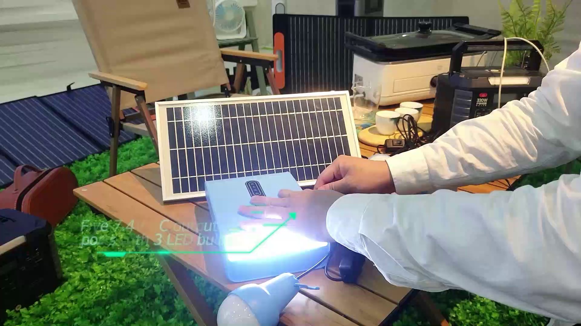 Portable Solar Home Lighting System with LED Bulbs
