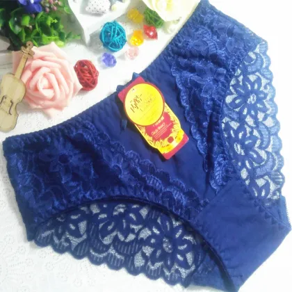 China OEM wholesale new style sky blue sexy lingerie women underwear cotton fancy panty 5832