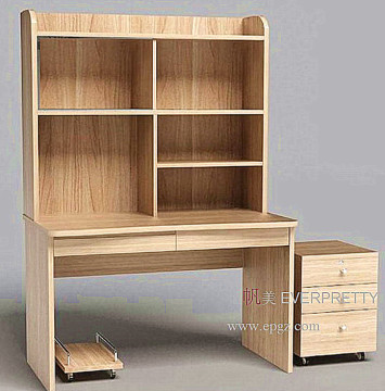 Office Wooden Staff Furniture Long Study Computer Table with Bookshelf for Students