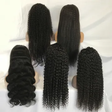 raw virgin cuticle aligned indian hair kinky curly  wig, virgin human hair lace frontal closure wig