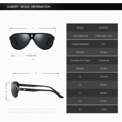 DUBERY D163 Polarized Sunglasses: Sporty Driving Mirror Glasses