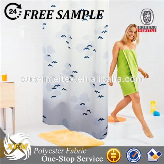 Shower curtain with matching window curtain