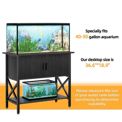 Modern 40-50 Gallon Fish Tank Stand with Cabinet Storage