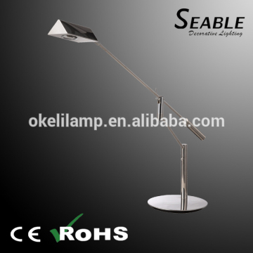 Adjustable table lamp chrome shade led desk lamp for hotel