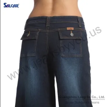 Wholesale USA Jeans Tall Women Super Wide Leg Capri Denim Jeans