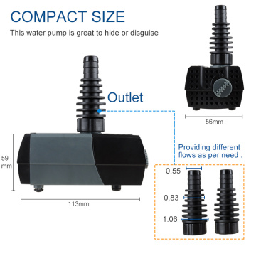 Heto 184GPH / 700L / H, 10 W Tauchwasserpumpe, Aquarium Tauchpumpe für Aquarium, Teich, Bewässerung, Wasserfall