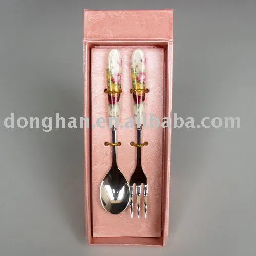 2PCS Stainless Steel Flatware With Ceramic Handle