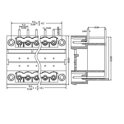 AT2500HR-5.0／5.08XXX-ABS Plug-in Terminal Block Right-Angle WF Pitch5.0／5.08 