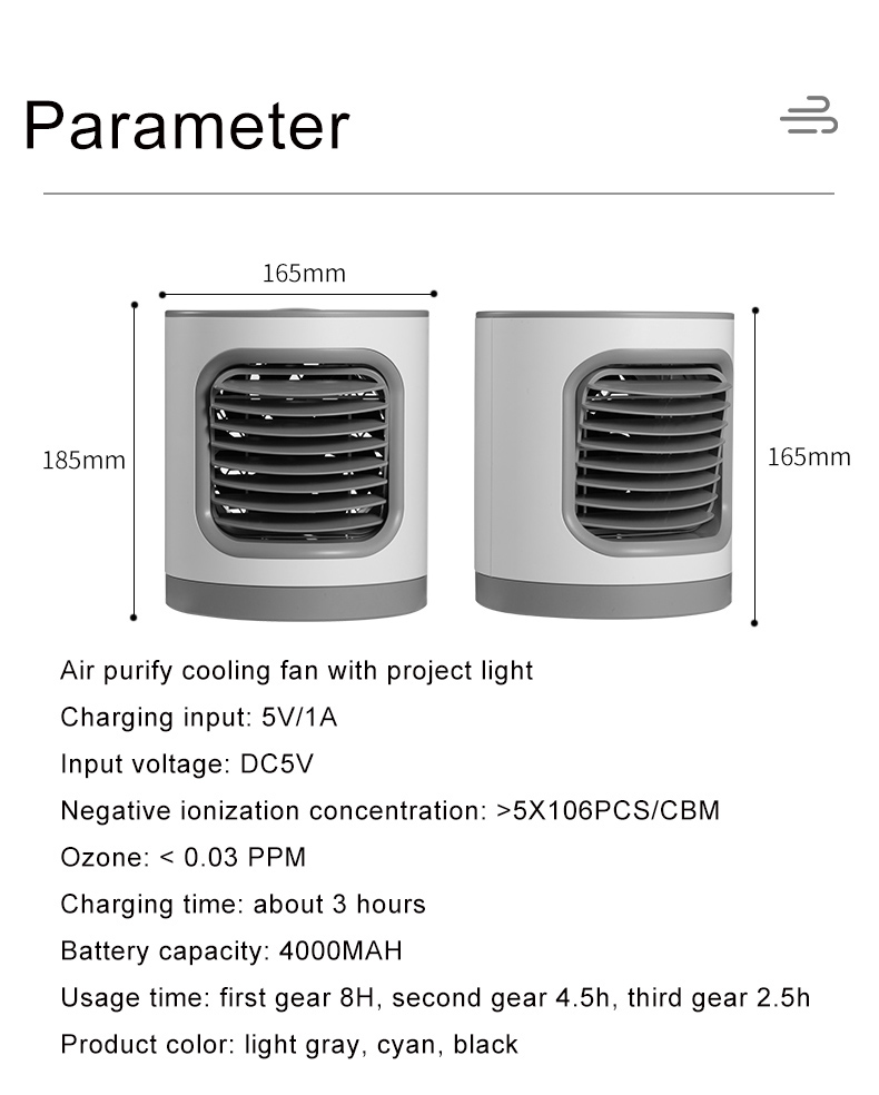 Purifier Air Cooling Project Light Fan