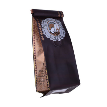 Нов дизайн Голяма чанта за кафе с цип от еко крафт хартия с цилиндър