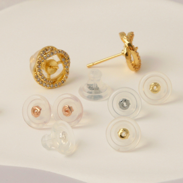 High-Quality 18K Gold Plated Brass Ear Plugs with Planet Earring Backing for Jewelry Making