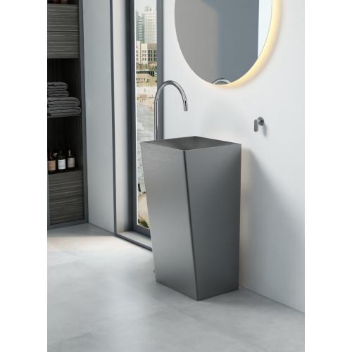 Acero inoxidable lavado a mano lavabos de baño fregaderos de pedestal