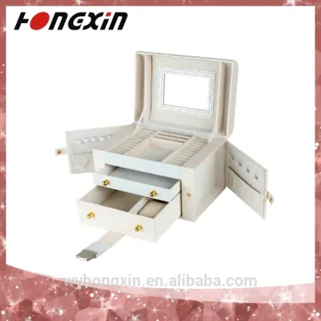 white wholesale metal hinges lining fabric custom logo printed leather jewelry box