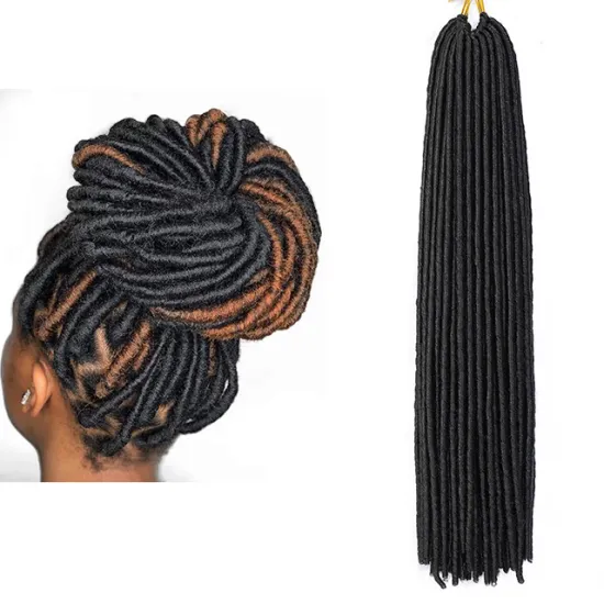 Wholesale Straight Dreads Locs Hair 20 inch Faux Locs Crochet Braid Hair Dread Lock Hair Extensions