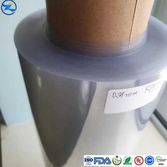 Highly transparent, recyclable RPET film super clear