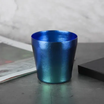 Outdoor portable pure titanium ice flower water cup