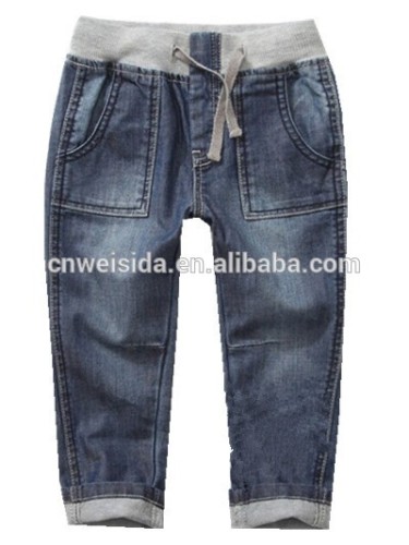 denim cargo jeans with pockets for kids