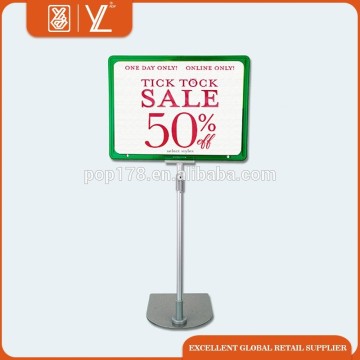 Supermarket A4 Plastic Poster Frame Floor Stand Showcard Stands