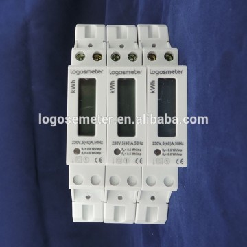 1 phase Din rail 1 module watthour meter,kwh meter