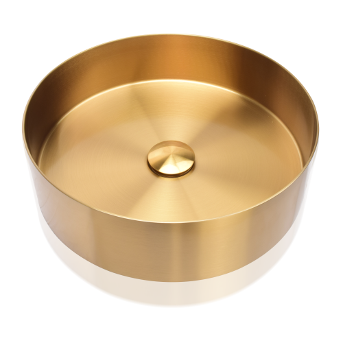 Stainless Steel Handmade Gold Round Bar Sink