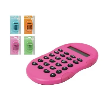 Custom Pink Plastic Pocket Calculator with 8-Digit Display and Personalized Logo