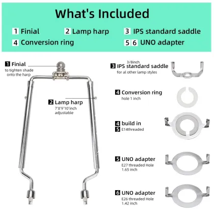 Adjustable Lamp Harp Extendable Lamp Harp" could be simplified to "Extendable Lamp Harp" for a concise and effective search engine title. If you're looking for a title that captures both aspects, you might consider:

"Adjustable and Extendable Lamp Harp