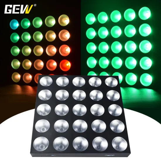 GEVV LED Matrix Blinder Light 25*10W RGBW 4 in 1 Stage Lighting Equipment for Clubs and Parties