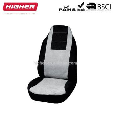 SA6172 2PC Sport Black Grey Car Seat Cover with Front High Back Side Airbag - Velour Suede Material
