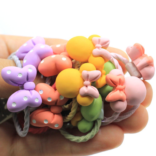 2019 Hot Sale Cartoon Mouse Head Ponytail Holders Pastel Color Elastic Rubber Band Hair Ties Women Girls Hair Tie Elastic Band