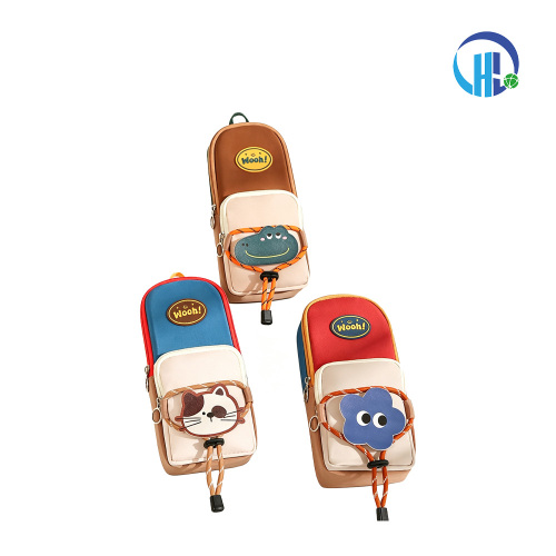 Kotak pensil blok warna ransel kecil retro