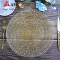 Unique gold glass wedding charger glass charger plate