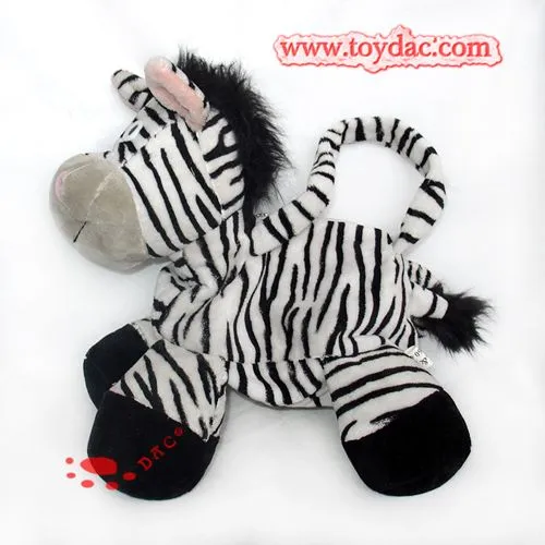 Plush animal bag zebra bag