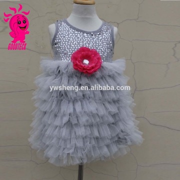 Latest Girl Party Wear Dress European Children Dress Cloth Baby Kids Girl Chiffon Kids Evening Sequin Tutu Dress