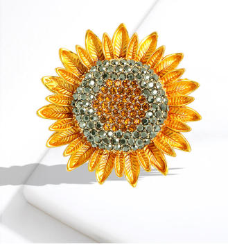 Luxus Metalllegierung Sonnenblumen -Strass -Brosche Pin