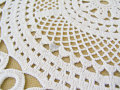 Vintage Crochet taplak meja putih Sampul Round Table