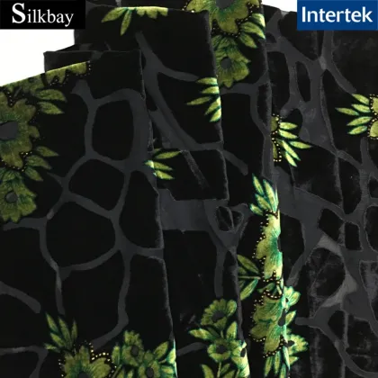 Custom Printed Burnout Silk Velvet Fabric