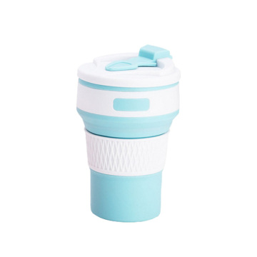 Collapsible Silicone Travel Cup with Lid, 350ml, Multi-Color, Reusable for Hot/Cold Drinks