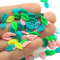 Cute Design 100pcs Mini Tree Leaf Cheap Soft Polymer Clay Beads Cheap Colorful Kawaii for Decoration DIY Slime Supplies