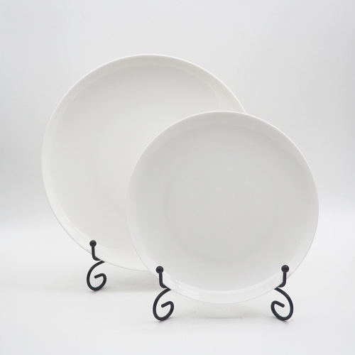 Juego de cena de porcelana de cerámica juegos de platos blancos