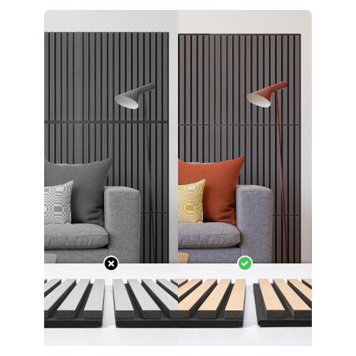 Melamine veneer wood slat panel Highly quality effective interior wooden acoustic panel Factory