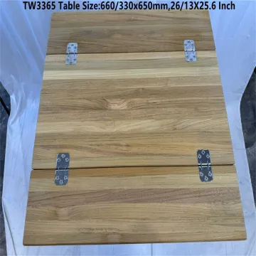 Boat Folding Wings Teak Table Top 660/330x650, 960/480x890mm - Rectangular Marine Yacht RV Table