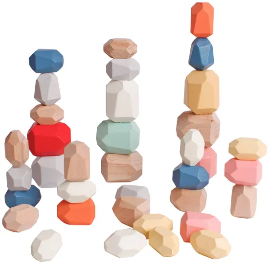 Preschool Learning: Stacking Building Toy Blocks, Sets, Game, Balancing Blocks, Wooden Balance, Stones, Stacking Rocks