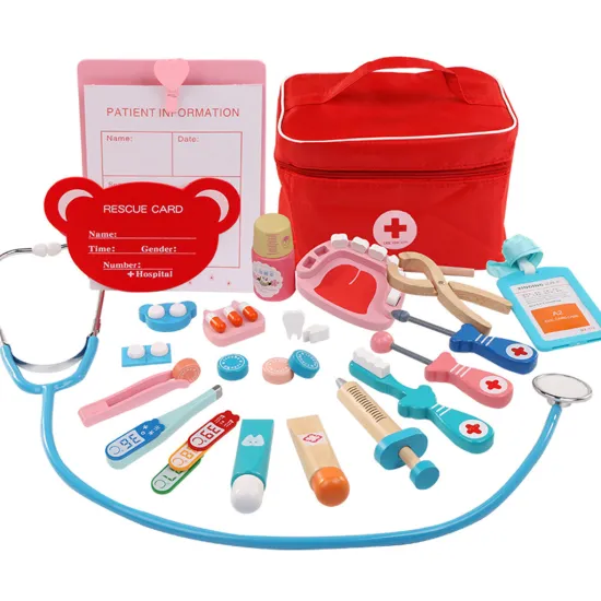 Kids Wooden Toys Pretend Play Doctor Set Nurse Injection Medical Kit Role Play Classic Simulation Doctor Toys for Children#g4